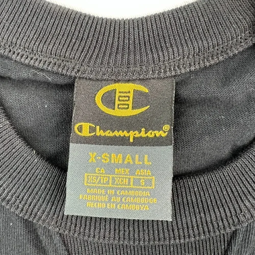 New Champion Men US XS Black T-Shirt Century Collection Short Sleeve Decoration - Picture 7 of 9